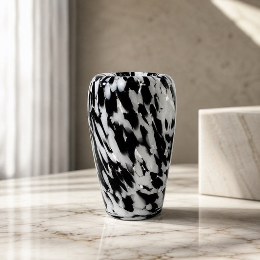 Clear Glass Flower Vase – Spotted Texture Decorative Vessel