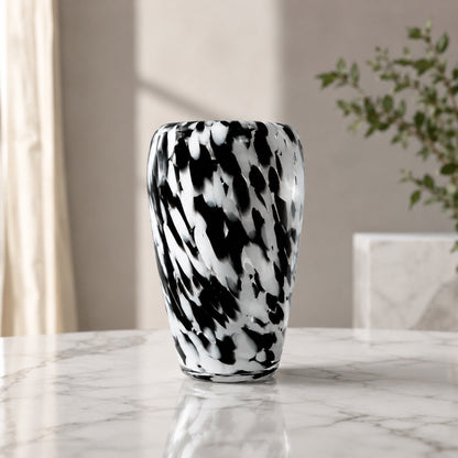 Clear Glass Flower Vase – Spotted Texture Decorative Vessel