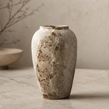 Minimalist Ceramic Vase – Stone-Textured Decorative Accent