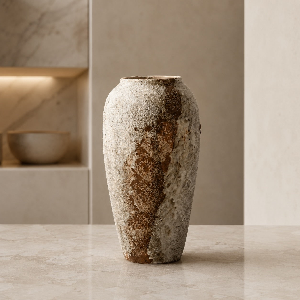 Minimalist Ceramic Vase – Stone-Textured Decorative Accent