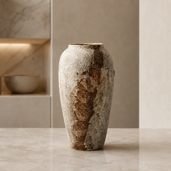 Minimalist Ceramic Vase – Stone-Textured Decorative Accent