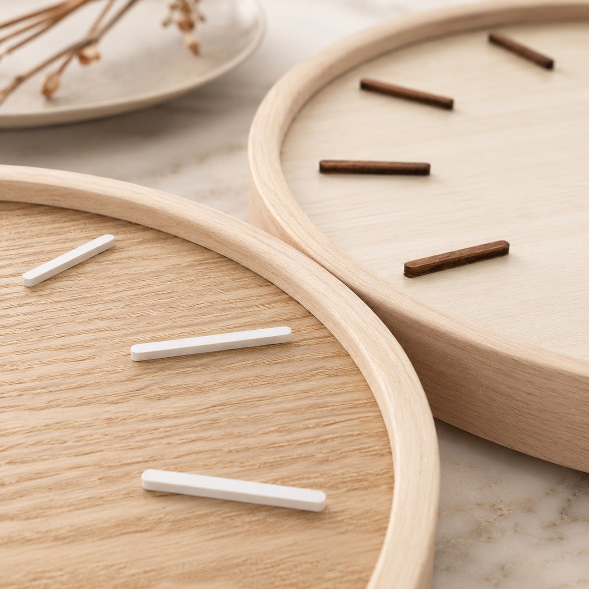 Solid Wood Wall Clock | Minimalist Natural Grain Decor