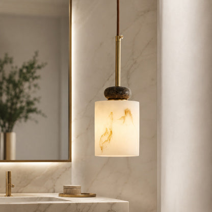 Marble Sphere Pendant Lamp | Faux Alabaster Kitchen Light