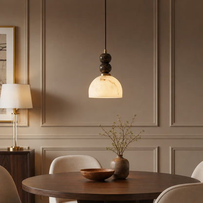 Marble Sphere Pendant Lamp | Faux Alabaster Kitchen Light