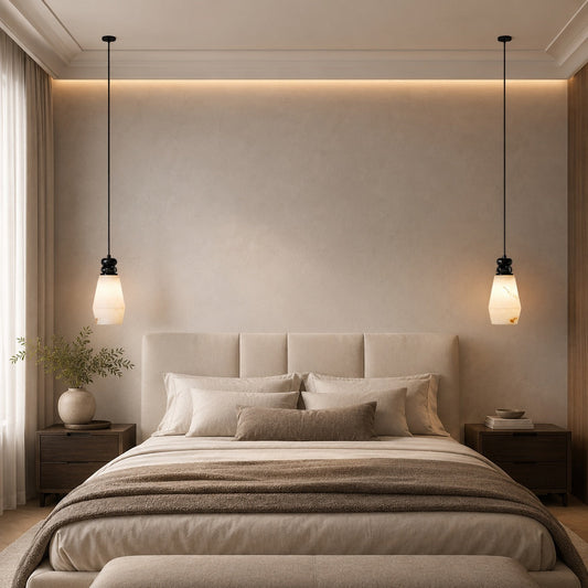 Marble Sphere Pendant Lamp | Faux Alabaster Kitchen Light