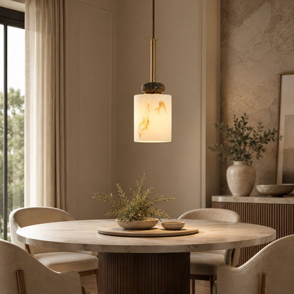 Marble Sphere Pendant Lamp | Faux Alabaster Kitchen Light