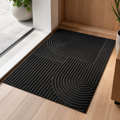 Ribbed Outdoor Door Mat – Microfiber PVC Lightweight Entry Mat