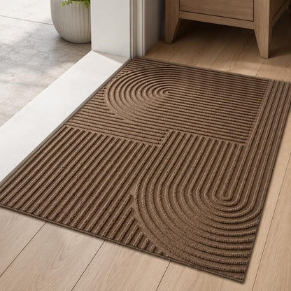 Ribbed Outdoor Door Mat – Microfiber PVC Lightweight Entry Mat