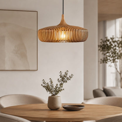 Scandinavian Wood Pendant Lamp | Minimalist LED Ceiling Light