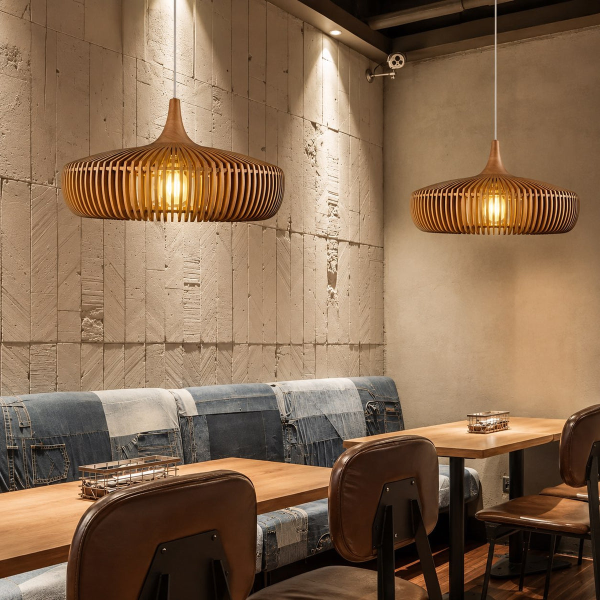 Scandinavian Wood Pendant Lamp | Minimalist LED Ceiling Light