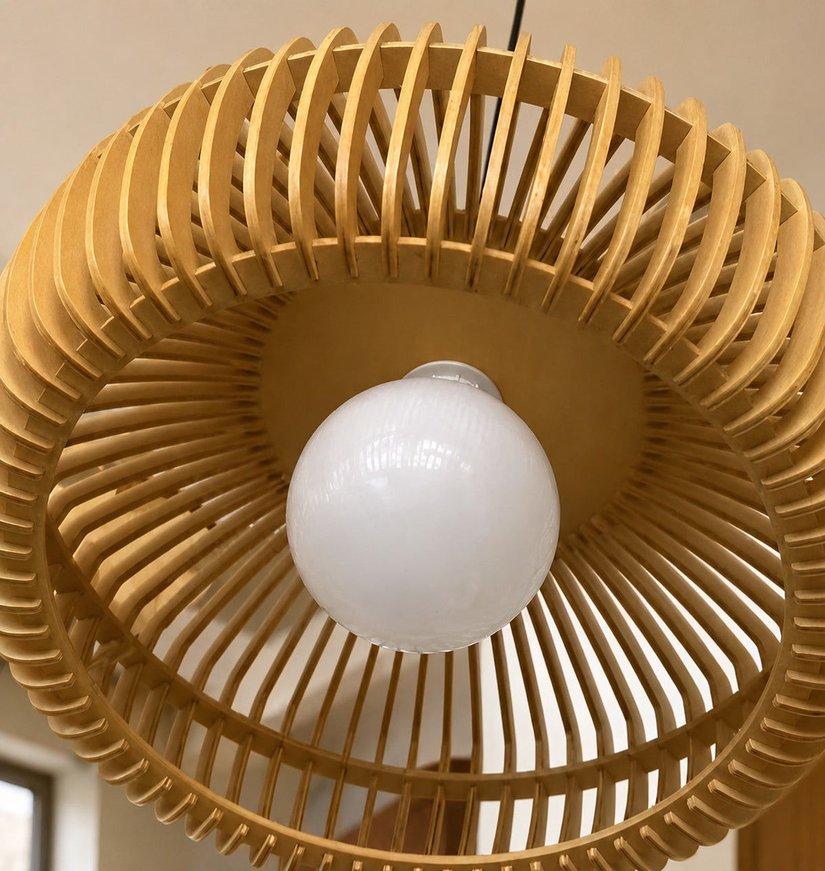 Scandinavian Wood Pendant Lamp | Minimalist LED Ceiling Light