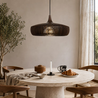 Scandinavian Wood Pendant Lamp | Minimalist LED Ceiling Light