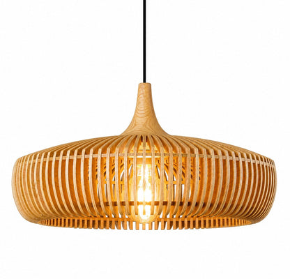Scandinavian Wood Pendant Lamp | Minimalist LED Ceiling Light