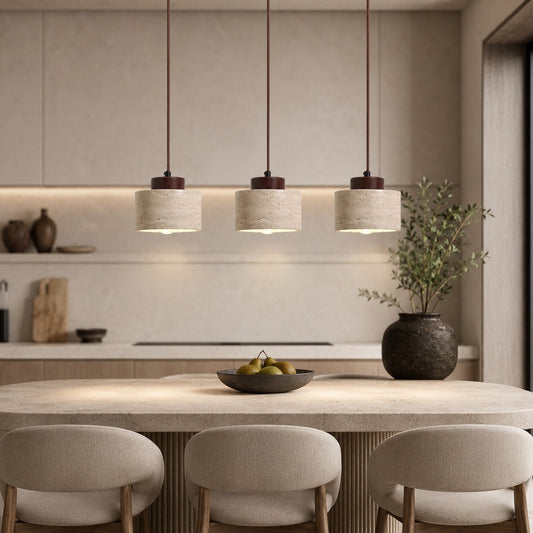 Travertine Stone Pendant Lamp | Nordic Minimalist Light