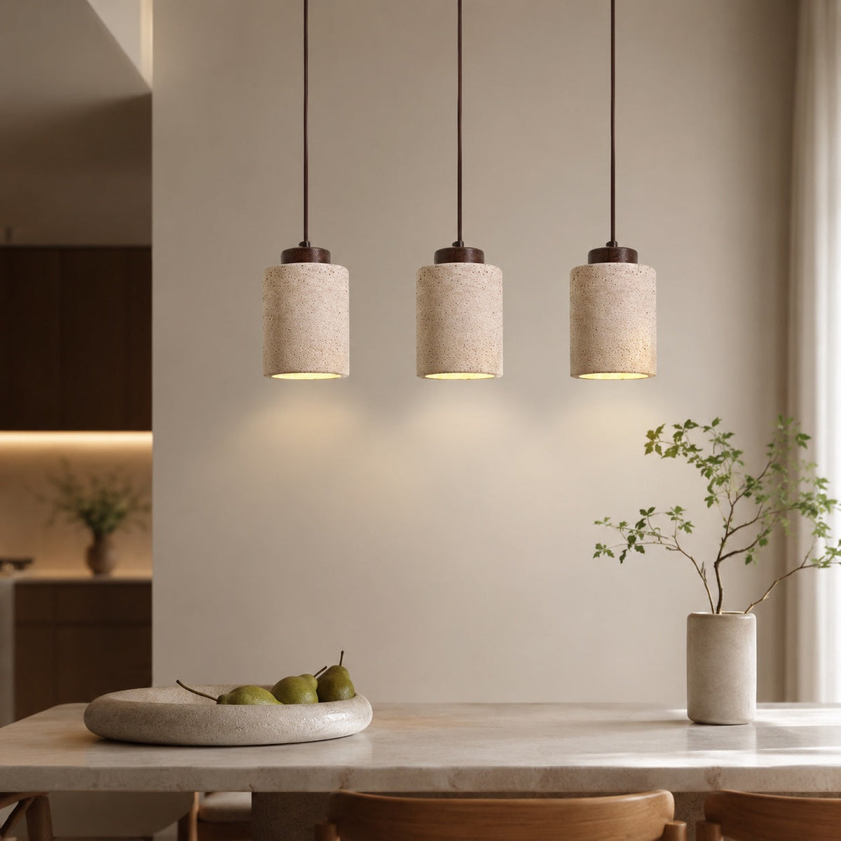Travertine Stone Pendant Lamp | Nordic Minimalist Light