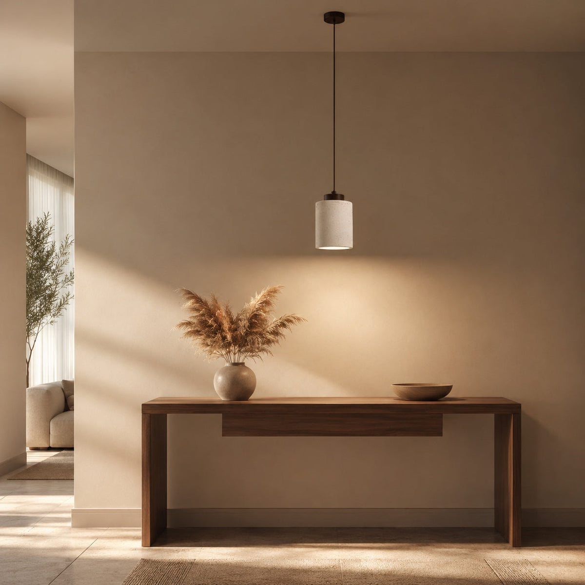 Travertine Stone Pendant Lamp | Nordic Minimalist Light