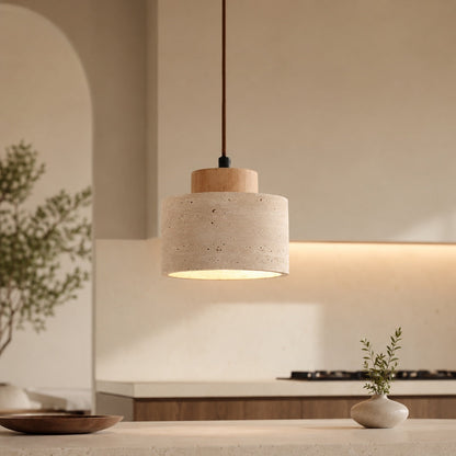 Travertine Stone Pendant Lamp | Nordic Minimalist Light