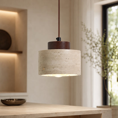 Travertine Stone Pendant Lamp | Nordic Minimalist Light