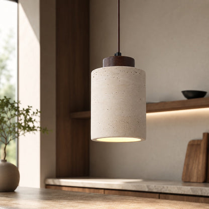 Travertine Stone Pendant Lamp | Nordic Minimalist Light