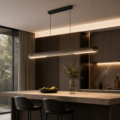 Linear Metal Pendant Lamp | Adjustable LED Dining Light