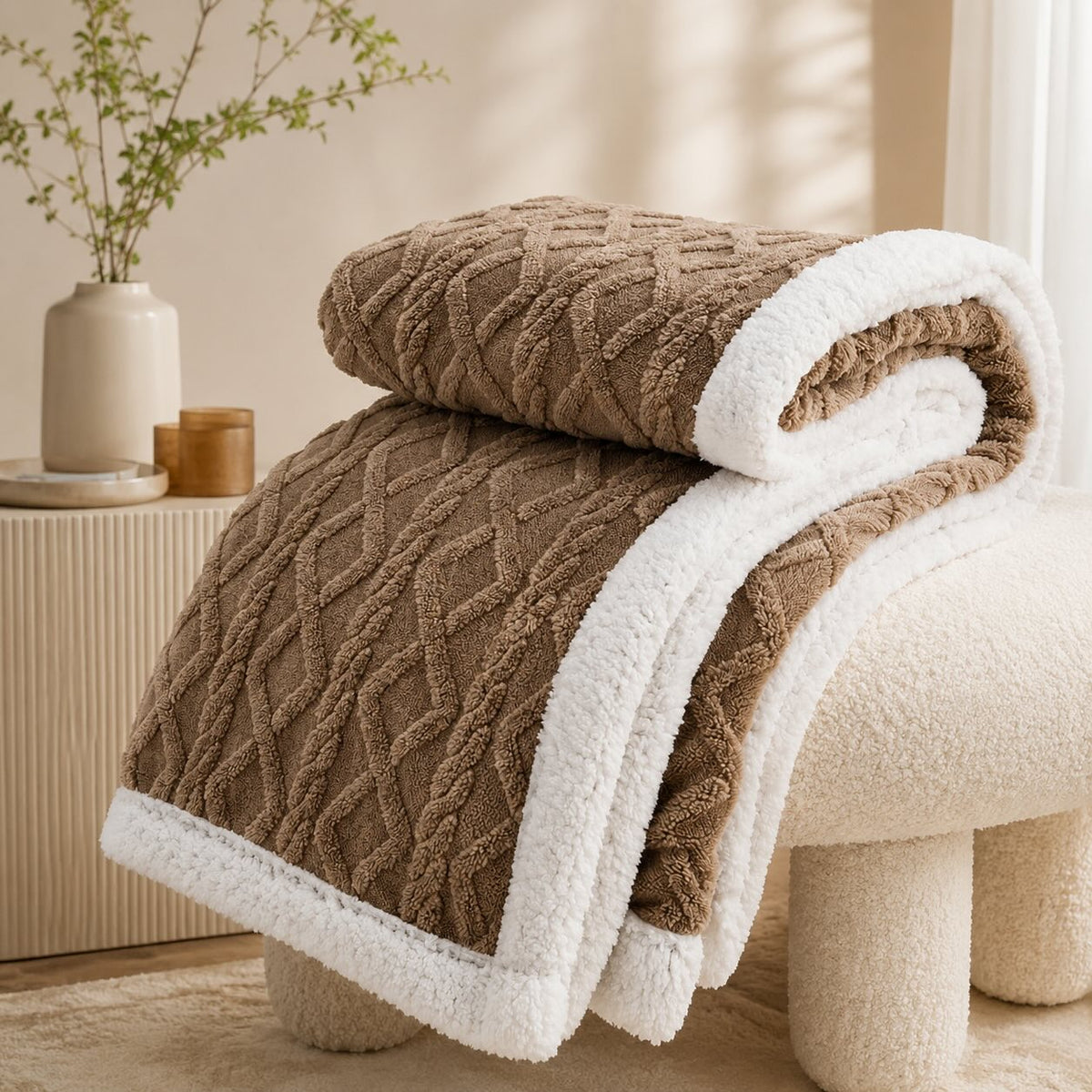 Warm Coral Fleece Blanket – Soft Plush Cozy Winter Bed Blanket