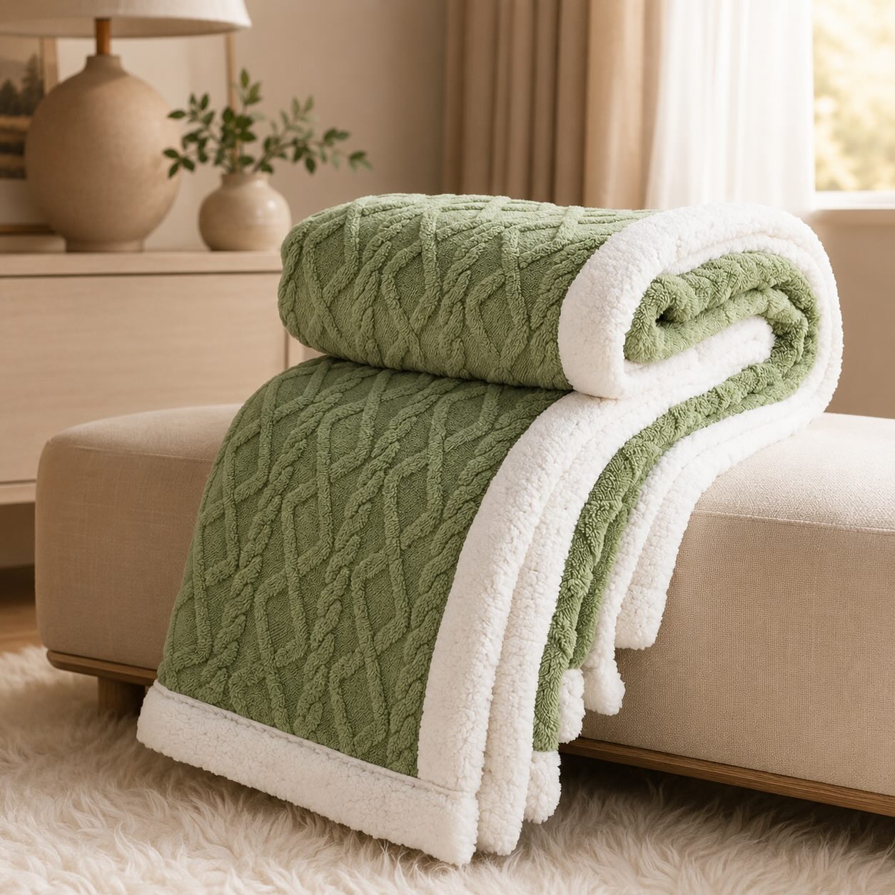 Warm Coral Fleece Blanket – Soft Plush Cozy Winter Bed Blanket