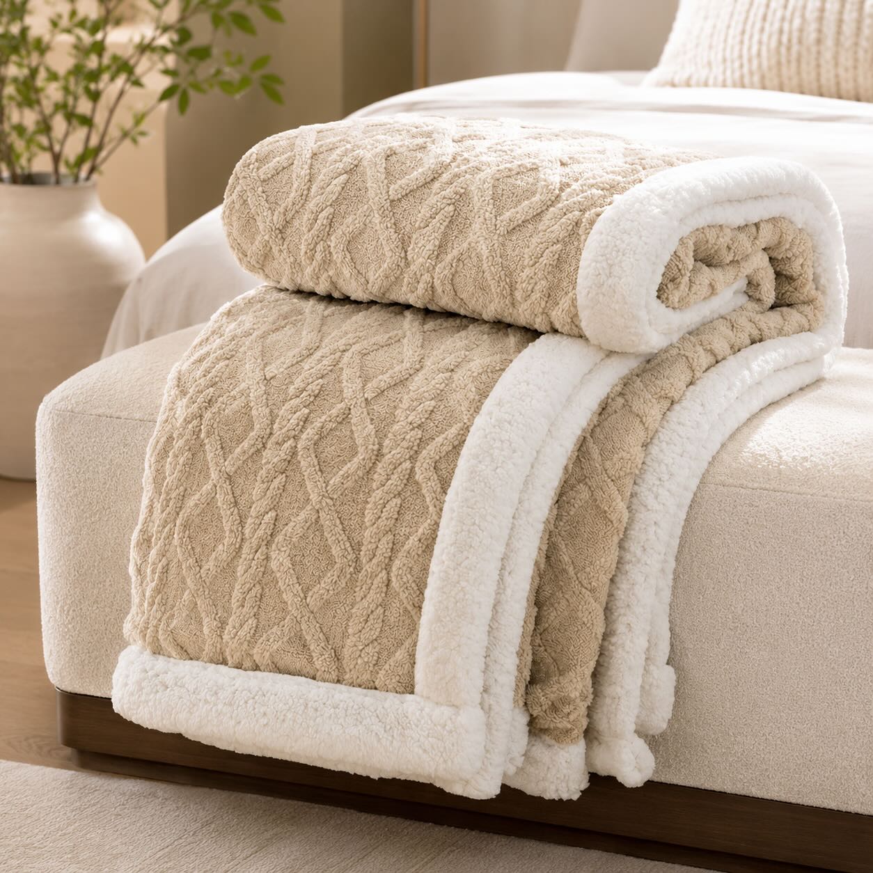 Warm Coral Fleece Blanket – Soft Plush Cozy Winter Bed Blanket