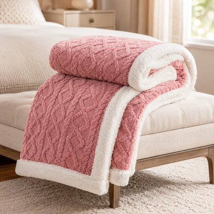Warm Coral Fleece Blanket – Soft Plush Cozy Winter Bed Blanket