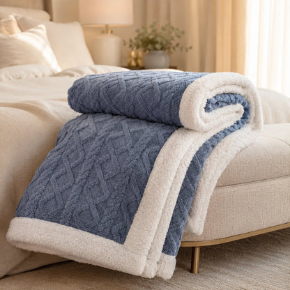 Warm Coral Fleece Blanket – Soft Plush Cozy Winter Bed Blanket