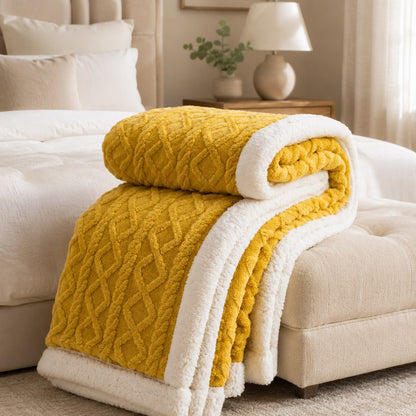 Warm Coral Fleece Blanket – Soft Plush Cozy Winter Bed Blanket