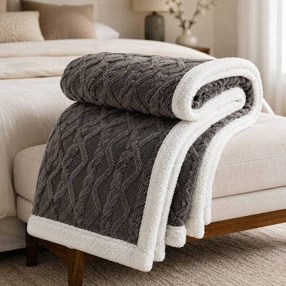 Warm Coral Fleece Blanket – Soft Plush Cozy Winter Bed Blanket