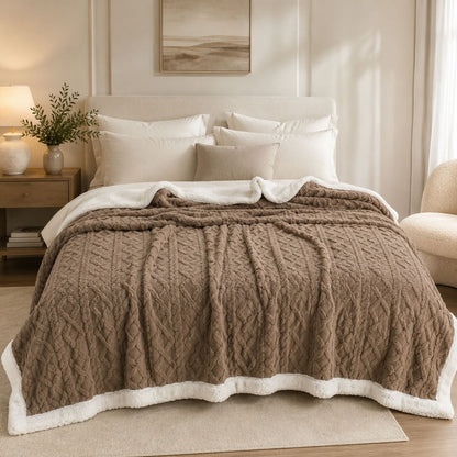 Warm Coral Fleece Blanket – Soft Plush Cozy Winter Bed Blanket