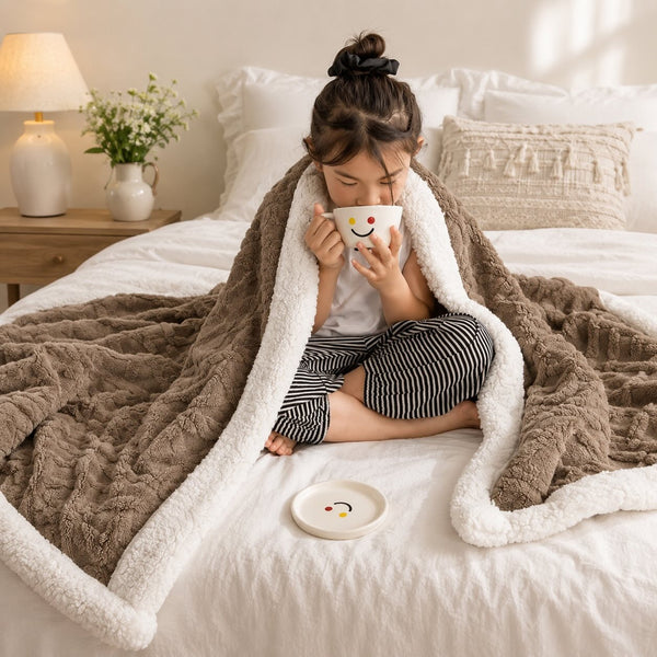 Warm Coral Fleece Blanket – Soft Plush Cozy Winter Bed Blanket