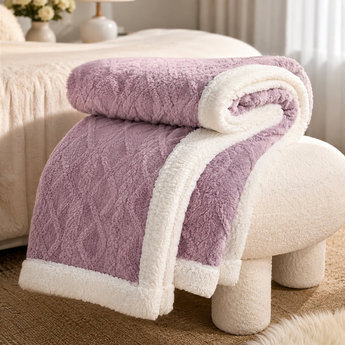 Warm Coral Fleece Blanket – Soft Plush Cozy Winter Bed Blanket
