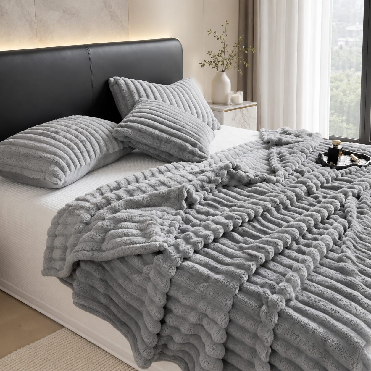 Modern Striped Throw Blanket – Soft Lightweight Versatile Bed Throw
