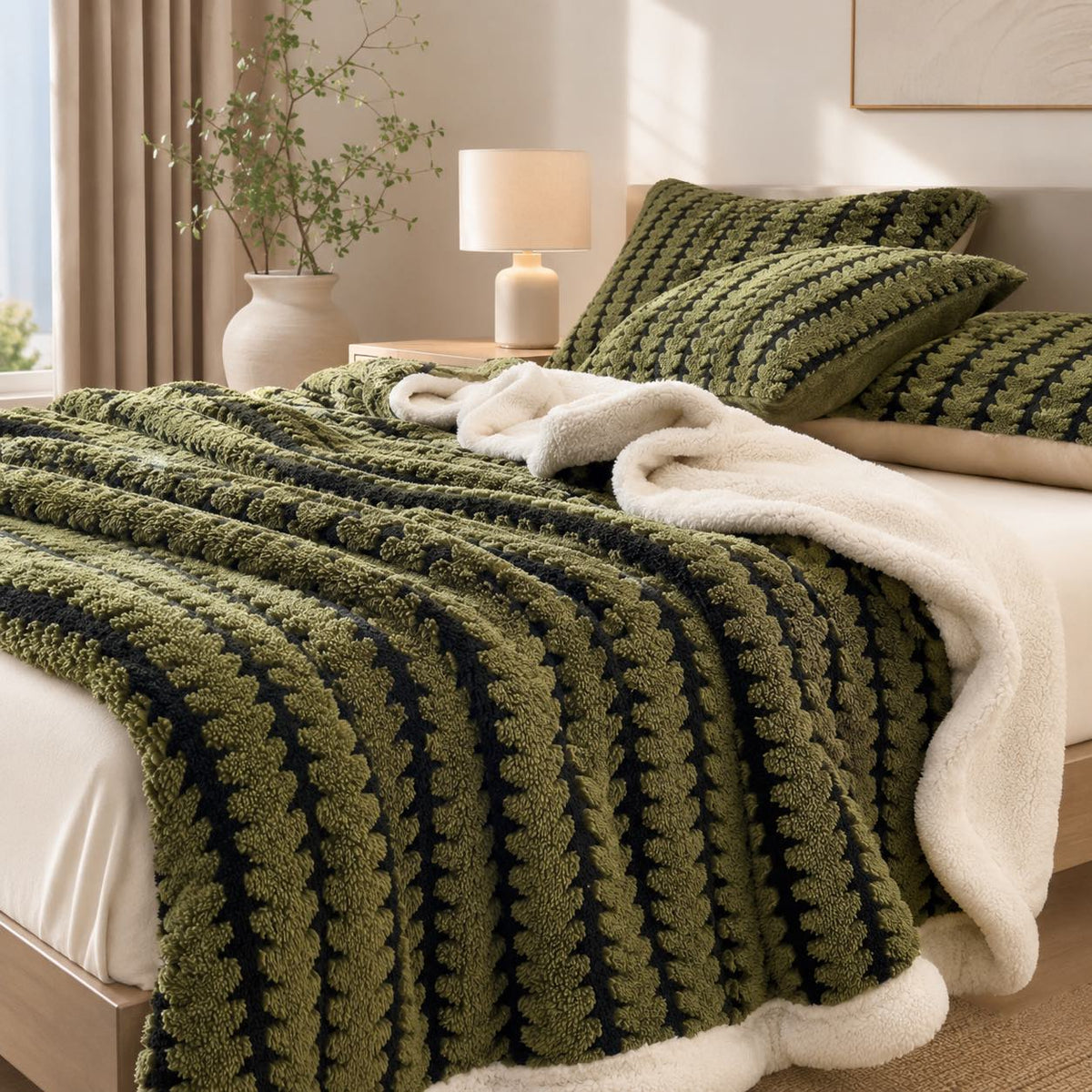 Cozy Flannel Throw Blanket – Lightweight Soft Velvet Portable Throw