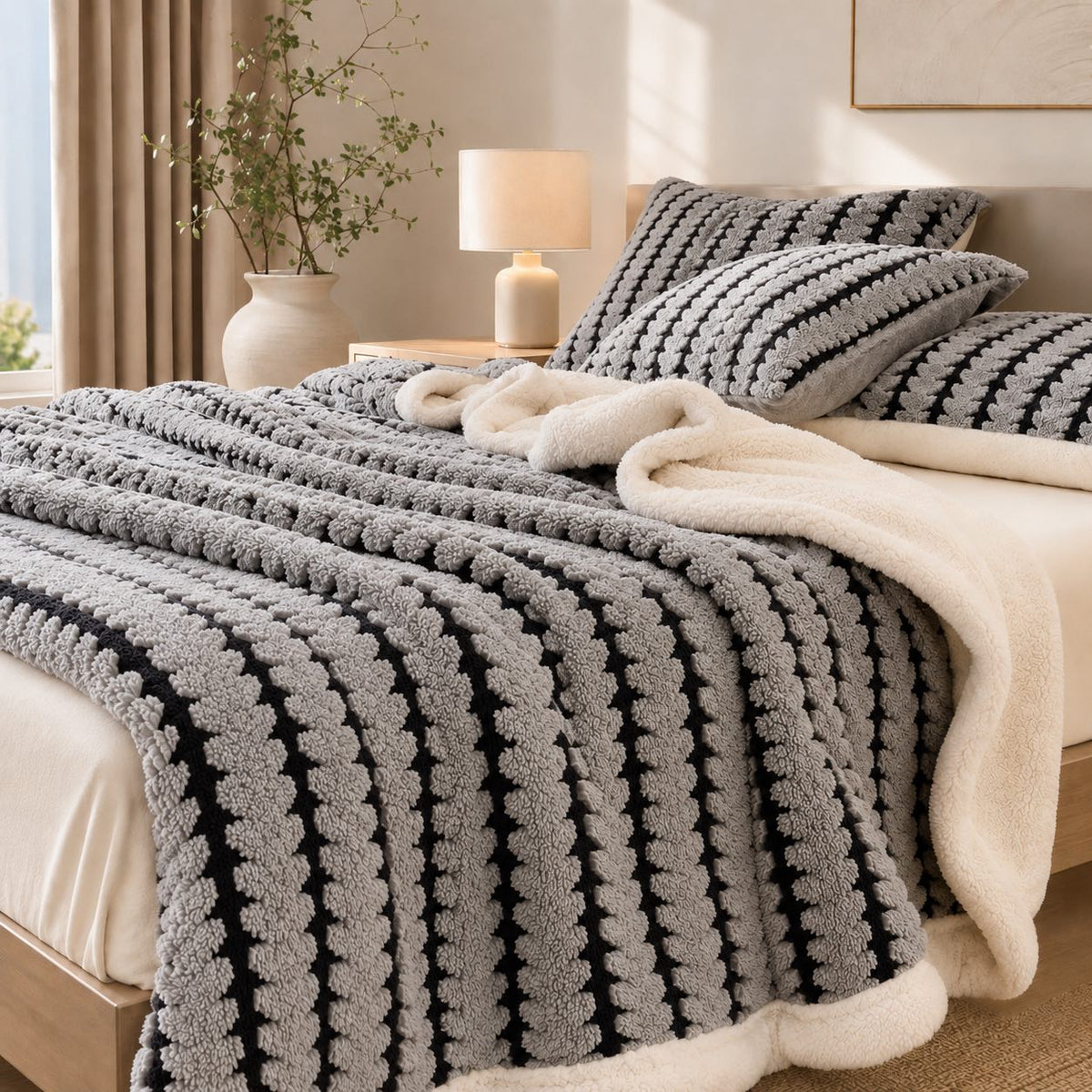 Cozy Flannel Throw Blanket – Lightweight Soft Velvet Portable Throw