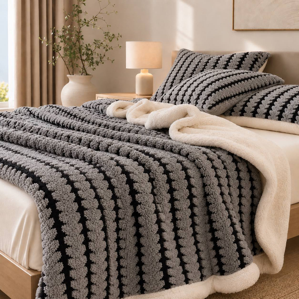 Cozy Flannel Throw Blanket – Lightweight Soft Velvet Portable Throw