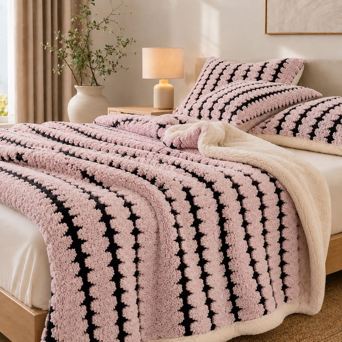 Cozy Flannel Throw Blanket – Lightweight Soft Velvet Portable Throw