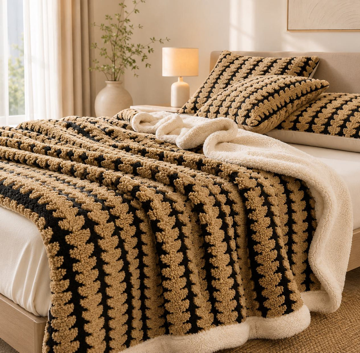 Cozy Flannel Throw Blanket – Lightweight Soft Velvet Portable Throw