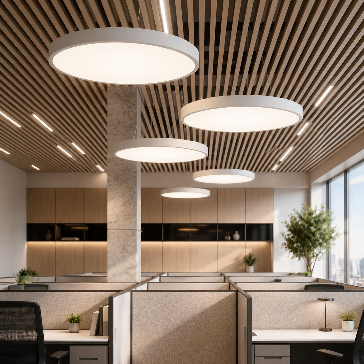 Round Acrylic Pendant Light | Dimmable LED Adjustable Fixture