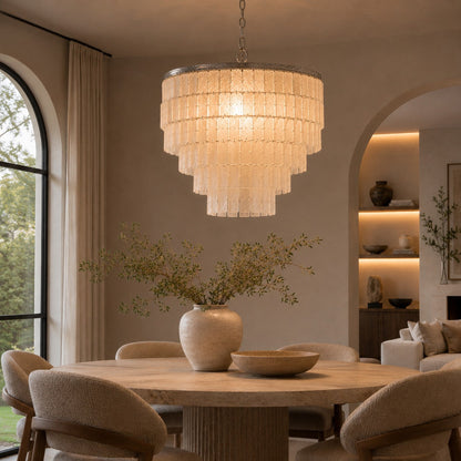 Coastal Shell Chandelier | Natural Panel Pendant Light