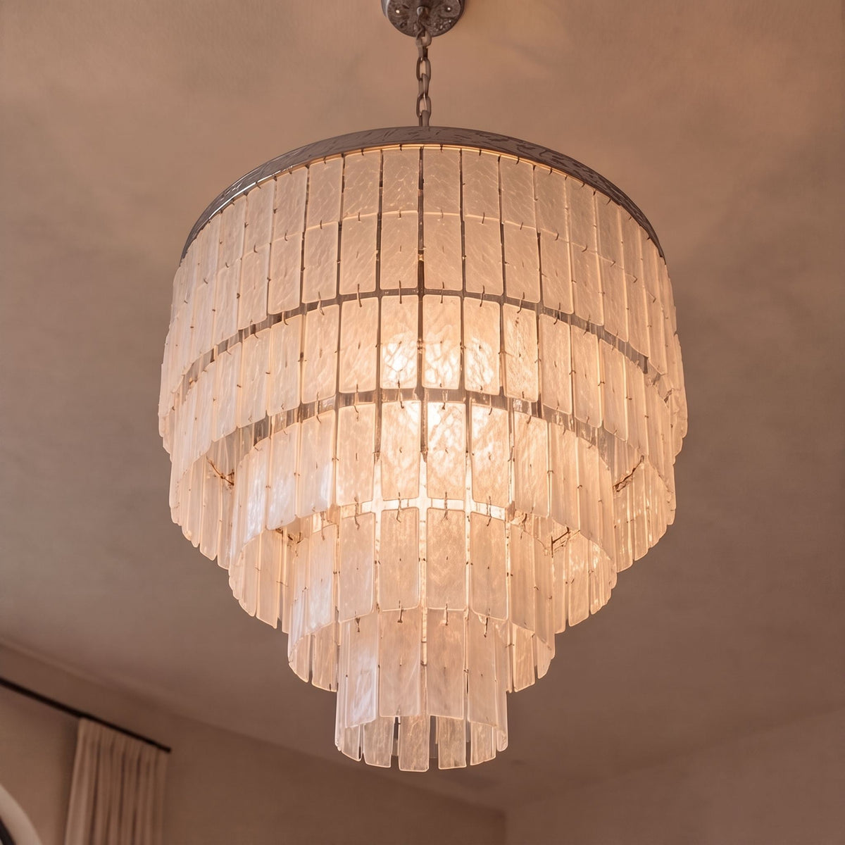 Coastal Shell Chandelier | Natural Panel Pendant Light
