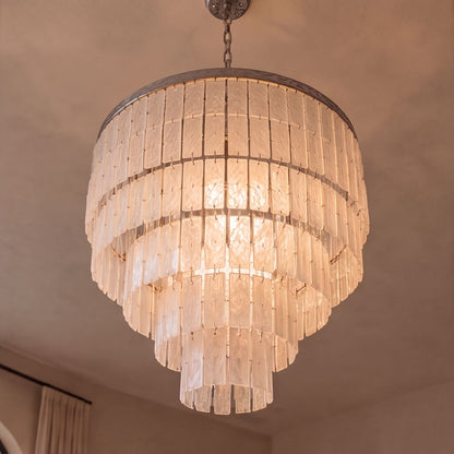 Coastal Shell Chandelier | Natural Panel Pendant Light