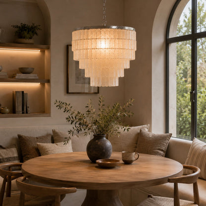 Coastal Shell Chandelier | Natural Panel Pendant Light