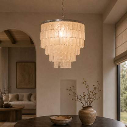 Coastal Shell Chandelier | Natural Panel Pendant Light