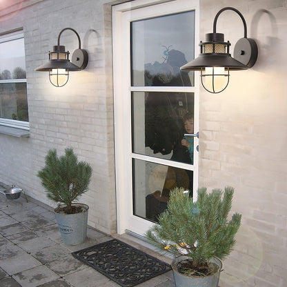 Felix Outdoor Wall Lamp – Industrial Cage Wall Light, Weatherproof Metal