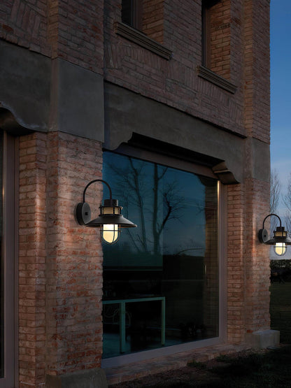 Felix Outdoor Wall Lamp – Industrial Cage Wall Light, Weatherproof Metal