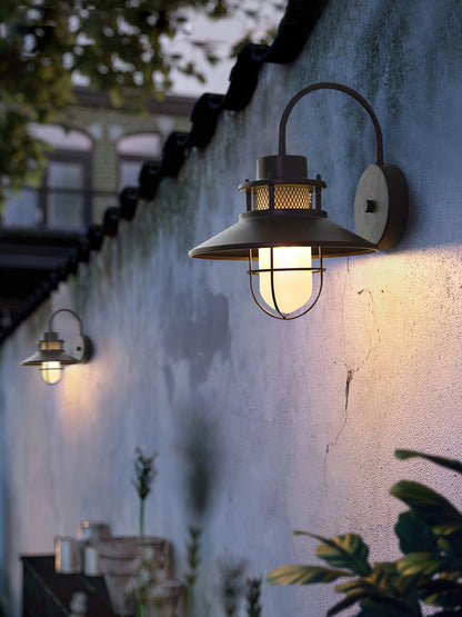Felix Outdoor Wall Lamp – Industrial Cage Wall Light, Weatherproof Metal
