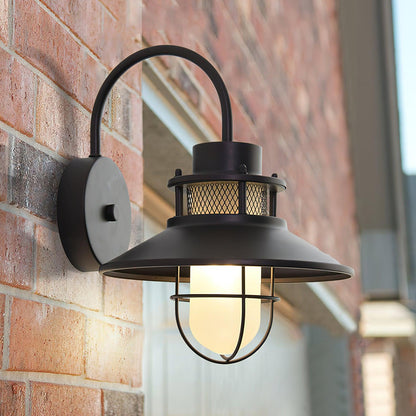 Felix Outdoor Wall Lamp – Industrial Cage Wall Light, Weatherproof Metal